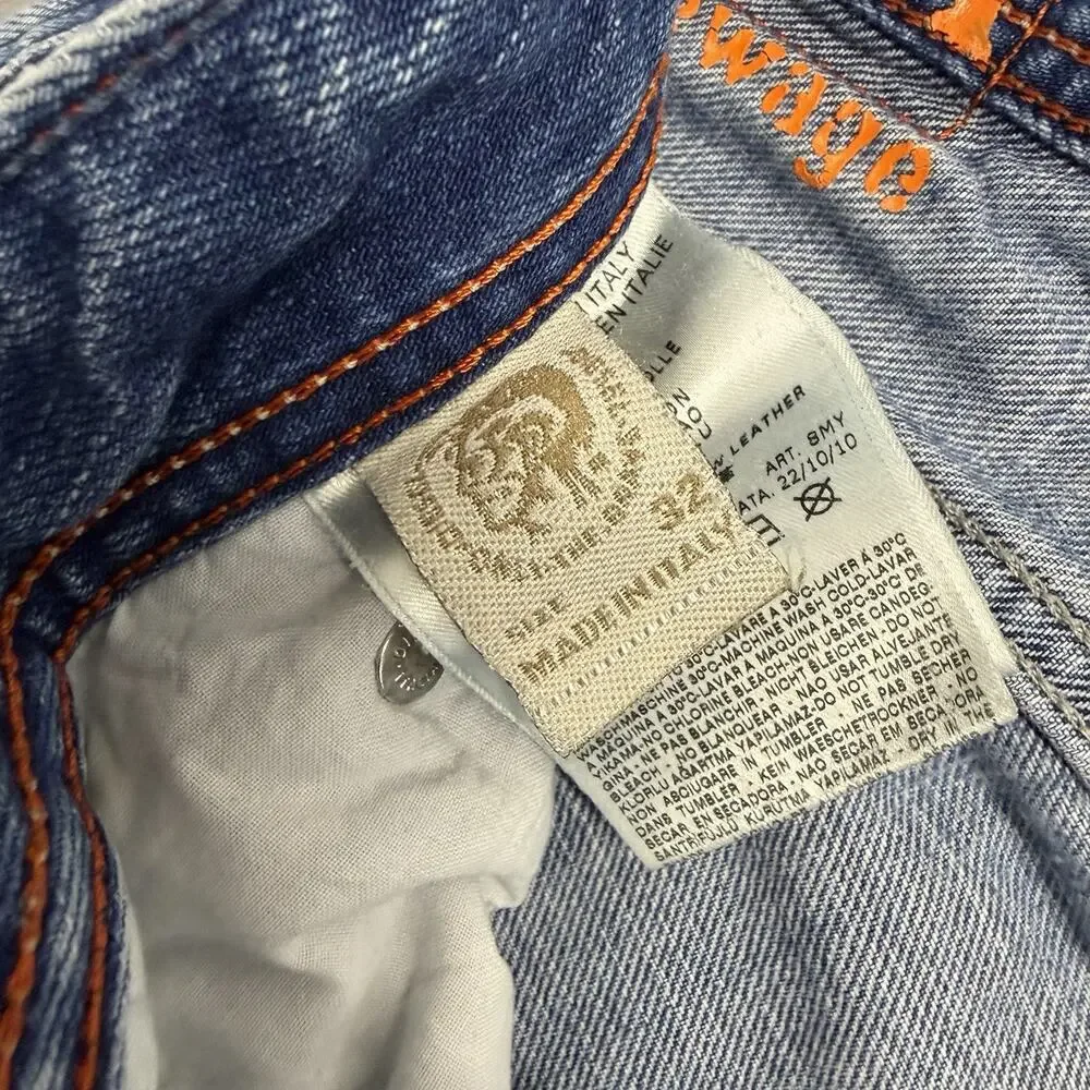Diesel Zatiny Mens Jeans 32x32 *Fits 33x29 Blue Bootcut Button Fly Made in Italy